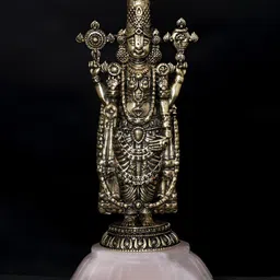 Exotic India Gold-Toned Brass Tirupati Balaji Showpiece-image-21