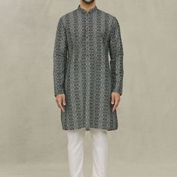 Arihant Rai Sinha Geometric Printed Straight Kurta with Churidar-image-61