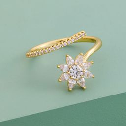 Kushal's Fashion Jewellery Gold-Plated Zircon-Studded Finger Ring-image-74