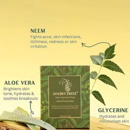 Golden Treez Set Of 3 Neem Glycerine Soap- 115 ml Each image 3