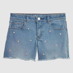 GAP Girls Embroidered Mid-Rise Denim Shorts-picture-44