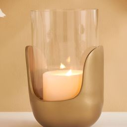 Home Centre Canova Althera Gold-Toned & Transparent Candle Holder-image-88