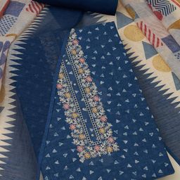 Soch Geometric Printed Thread Work Linen Unstitched Dress Material-picture-18