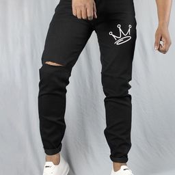 styzon Men Jean Slim Fit Mildly Distressed Jeans-image-46