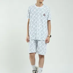 Monte Carlo Boys Printed Round Neck T-Shirt & Bermuda Shorts Clothing Set-image-73