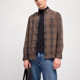 THE BEAR HOUSE Men Button-Down Collar Checked Cotton Slim Fit Casual Shirt-image-62