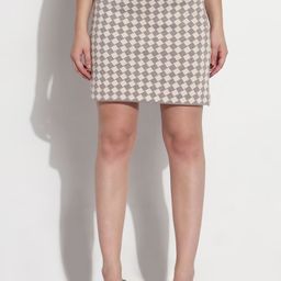 SHOWOFF Checked Straight Mini Skirt-image-42