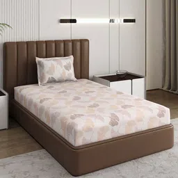 Monte Carlo Pixel Peach-Coloured Printed 120 TC Single Bedsheet Set 1.52 m x 2.30 m-picture-34