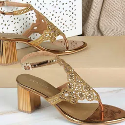 Metro Embellished Block Heel Sandals-54