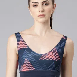 Xtep Women Geometric Printed Full Coverage Lightly Padded Sports Bra-image-19
