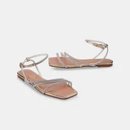 Vizzano Women Printed Party Open Toe Flats-24