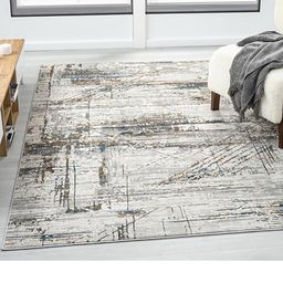 Kaleen India Grey Polyester Abstract Anti-Skid Carpets-image-72
