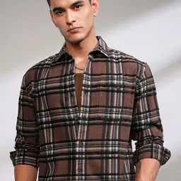 HIGHLANDER Men Opaque Checked Casual Shirt-image-84