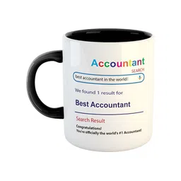 ARTBUG White & Black Best Accountant Printed Ceramic Glossy Coffee Mug-picture-30