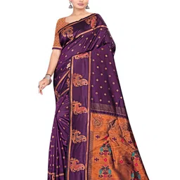 shree krishna fashion Woven Design Zari Banarasi Saree-image-92