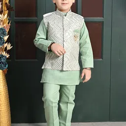 BT DEZINES Boys Regular Sequinned Kurta with Trousers-36