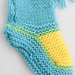 Woonie Color Block Handmade Socks - Blue image 3
