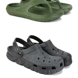PENNEN Pack Of 2 Self-Designed Clogs & Thong Flip-Flops-17
