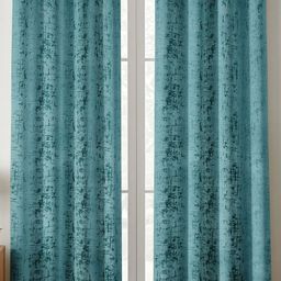 Myntra Elegant Homes Set Of 2 Blue Velvet Window Curtain-picture-44