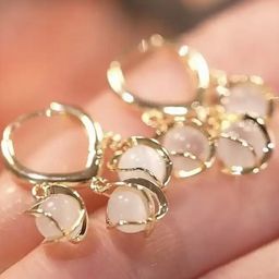 ONUYX Gold-Plated Opal Hoop Earrings-image-88