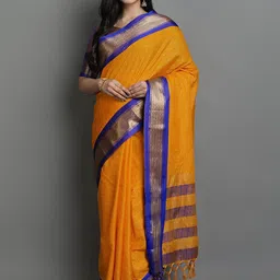 yourwish Checked Woven Design Zari Garad Saree-picture-19