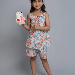 Little Clothings Girls Marble Printed Organic Cotton Night Suit-picture-43