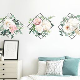 INDIAN ROYALS Green & White Floral Printed Self-Adhesive & Durable Wall Sticker-image-80