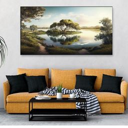 DEKORSTATION Multicoloured Lake Canvas Wall Paintings-image-5