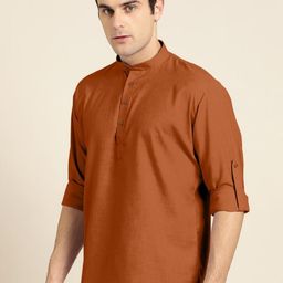 Fifth U Men Brown Kurta-image-124