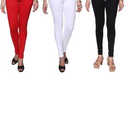 SAJATA Women Pack Of 3 Solid Leggings-image-1