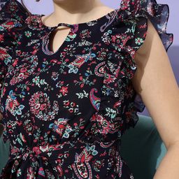 Miss Chase Printed Basic Jumpsuit with Ruffles image 5