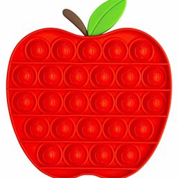 FunBlast 2 in 1 Apple Shaped Stress Relieving Silicone Pop It Fidget Toy and Pineapple Keychain - Multicolor image 4