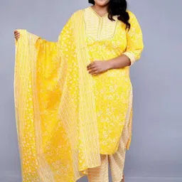 HIGHLIGHT FASHION EXPORT Women Floral Printed Regular Pure Cotton Kurta with Trousers & With Dupatta-picture-50