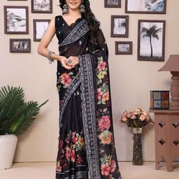 Rhey Floral Pure Cotton Saree-image-95
