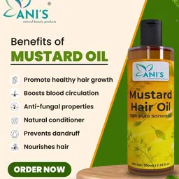 ANI'S Pure Mustard Hair Oil For Strong & Silky Hairs - 100ml image 2