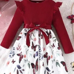 FLANZE Red & White Floral Print Fit & Flare Dress-picture-14