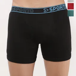 Sporto by Macho Men Pack Of 4 Cotton Short Trunks Sprto_M1030-B1-G1-Prt1-R1-S-picture-1