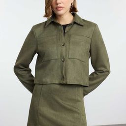 Trendyol Women Spread Collar Solid Casual Tailored Jacket-image-92
