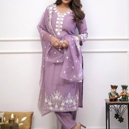 Siya Fashion Women Embroidered Regular Kurta with Trousers & With Dupatta-31