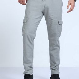 NEVER NEUD Men Relaxed Cargos Trousers-image-90