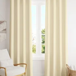 Parda Online Off White Set of 2 Black Out Long Door Curtain-5