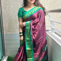 A S CREATION Woven Design Zari Pure Silk Kanjeevaram Saree-image-86