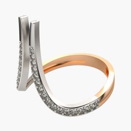VALANOVA 14KT Rose Gold Diamond Studded Ring 2.68gms-image-57