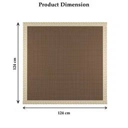 Kuber Industries Brown & Beige Geometric Printed Waterproof Square 4-Seater Table Cover image 3