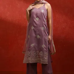 Jaipur Kurti Women Floral Embroidered Regular Kurta Trousers With Dupatta-image-73