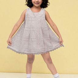 Toonyport Kids-Girls Geometric Print A-Line Dress-image-62