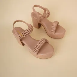 Rubeezz Women Open Toe Block Heel Sandals-picture-3
