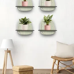 OLIVE TREE Black & Cream 4 Pieces Planter Stands-28