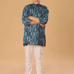 The Mini Trunk Boys Abstract Printed Kurta with Pyjama image 4