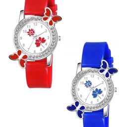 Gopal Shopcart Women Pack Of 2 Dial & Straps Analogue Watch 328 RED315 BLU315-image-69